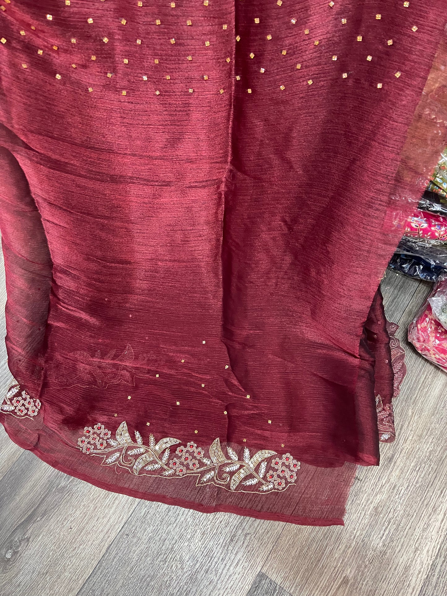 Beautiful designer hand embroidery saree