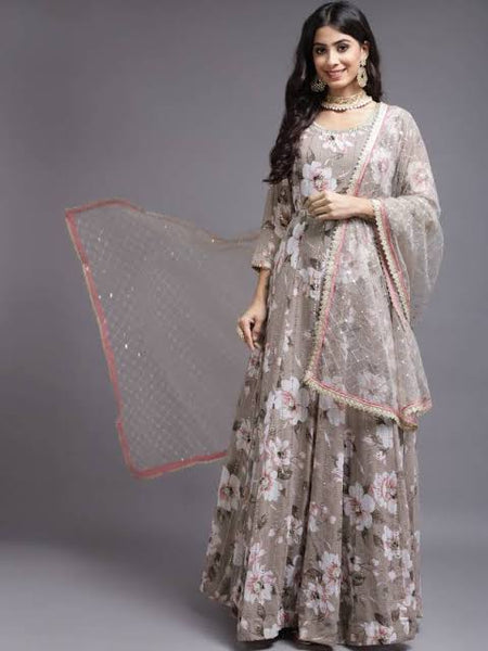 Beautiful designer floral gown style anarkali