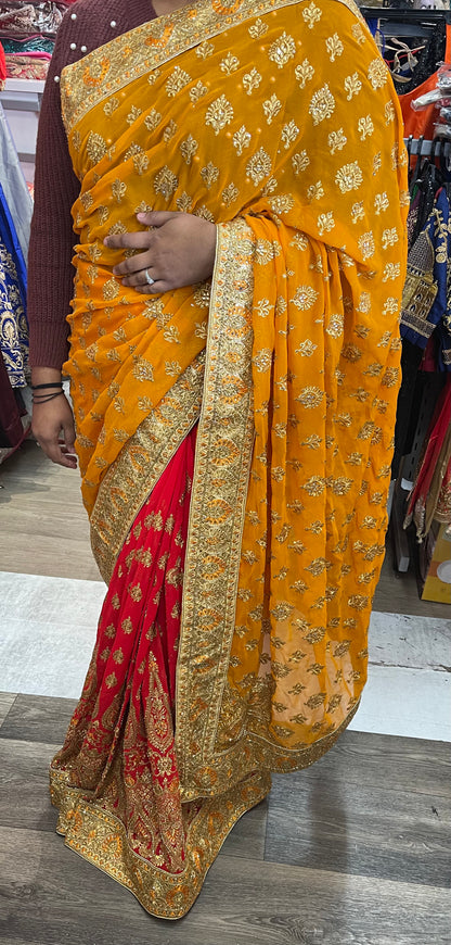 Beautiful designer heavily embroidery saree