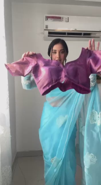 Beautiful designer one minute silk saree