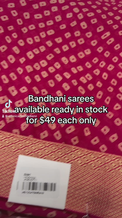 Beautiful designer bandhani saree