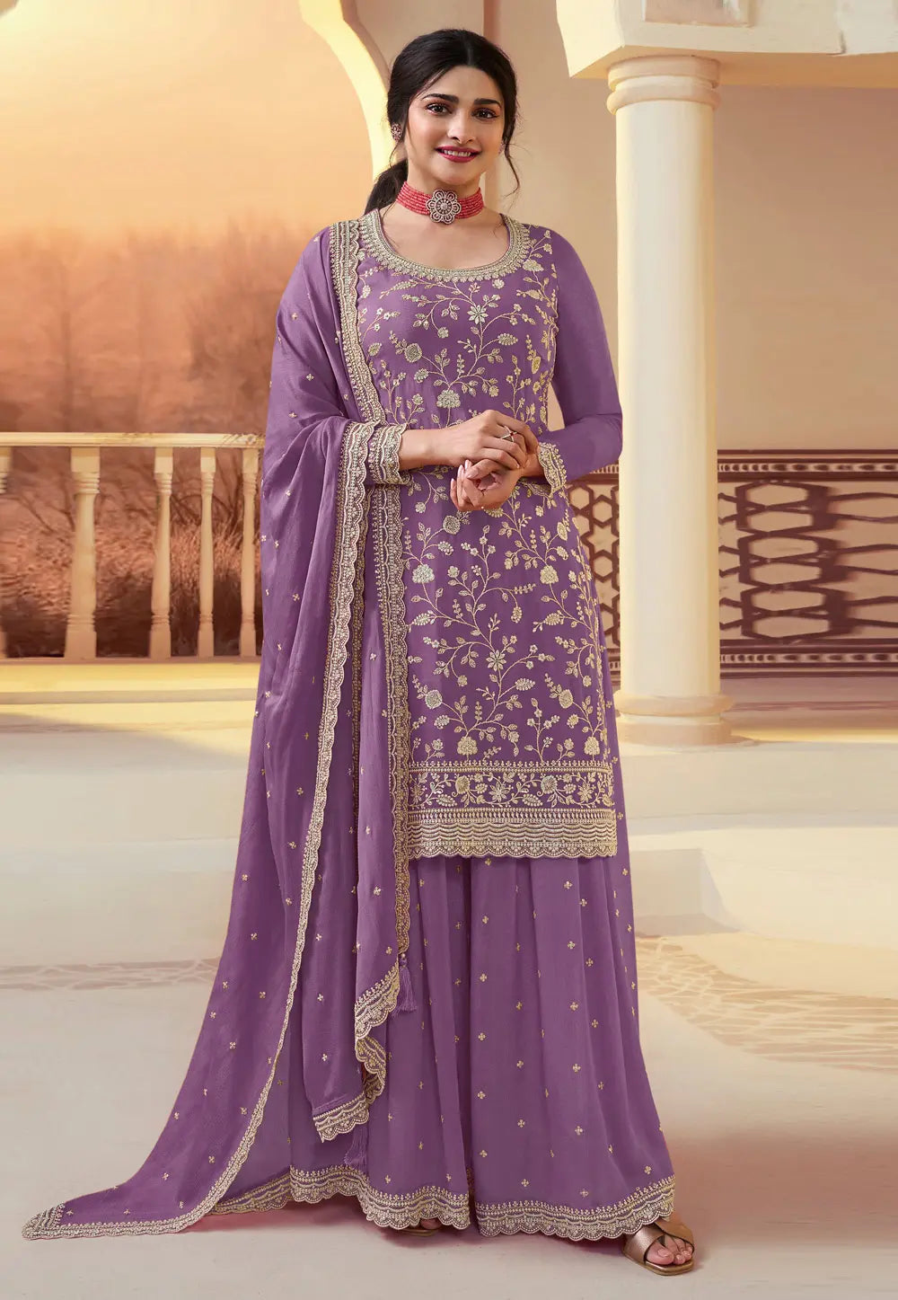 Beautiful designer plazo suit
