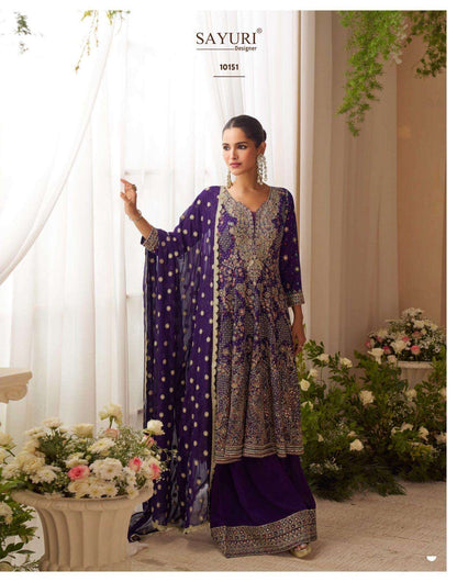 Beautiful designer plazo suit with flare top