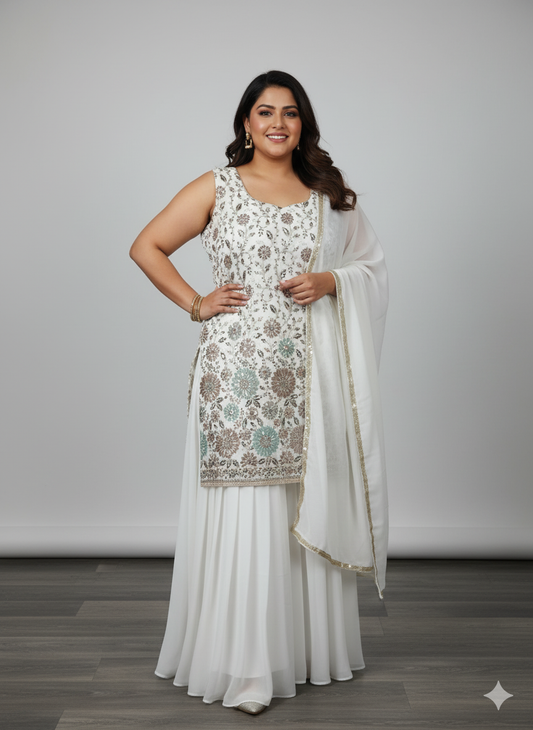 Beautiful designer plus size plazo suit