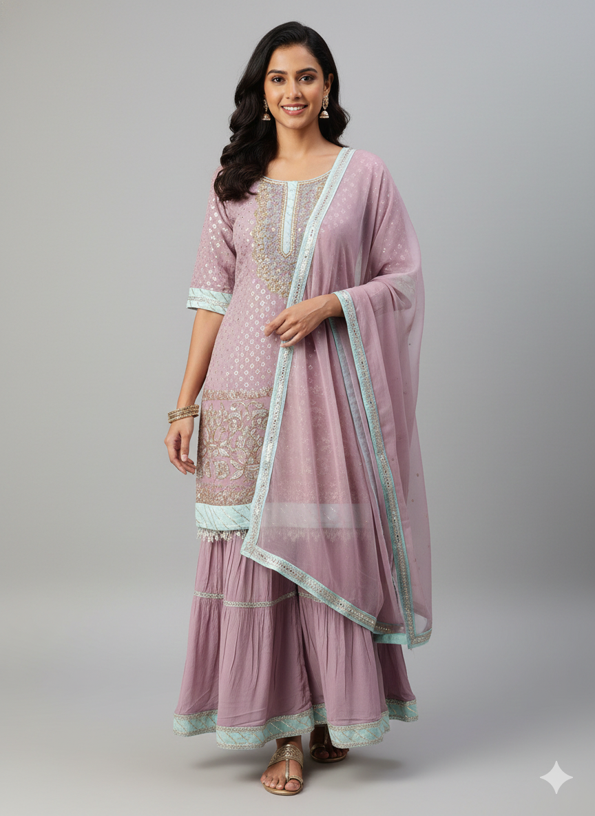 Beautiful designer sharara suit