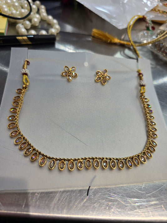 Beautiful designer polki necklace set