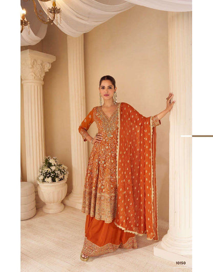 Beautiful designer plazo suit with flare top