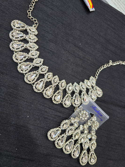 Beautiful designer silver necklace set