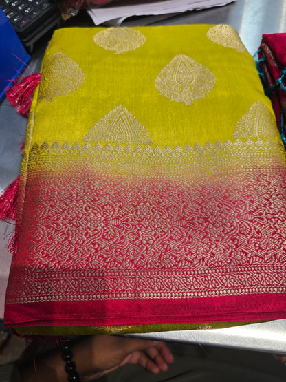 Beautiful designer temple silk saree