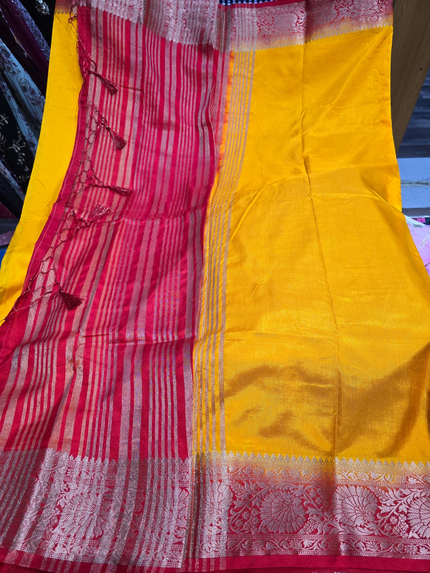 Beautiful designer temple silk saree
