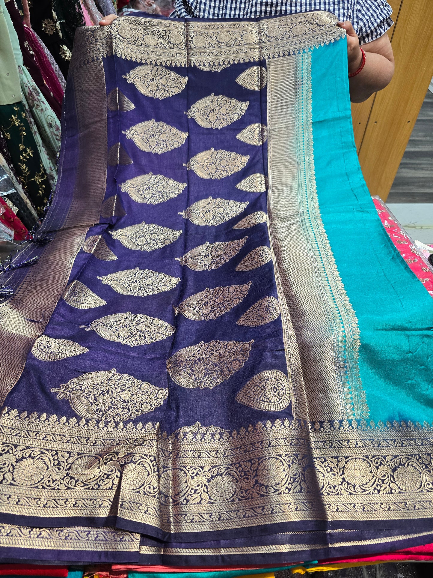 Beautiful designer temple silk saree