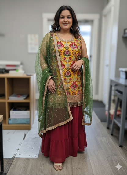 Beautiful designer sharara suit