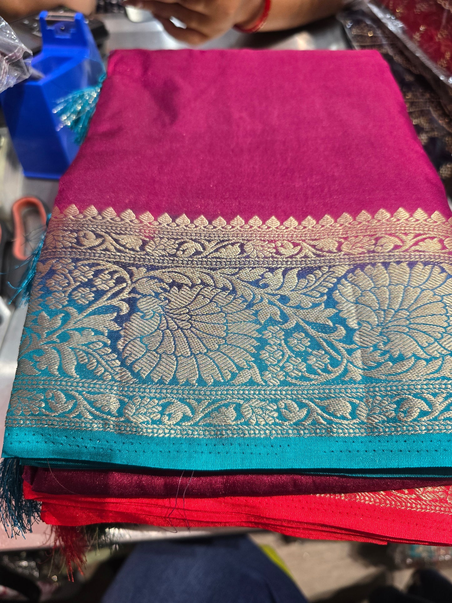 Beautiful designer temple silk saree