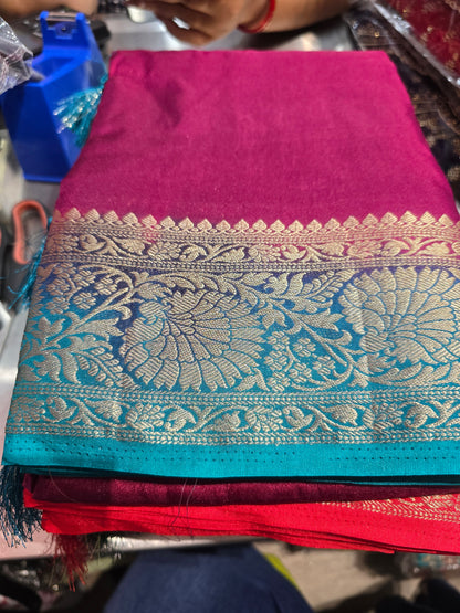 Beautiful designer temple silk saree