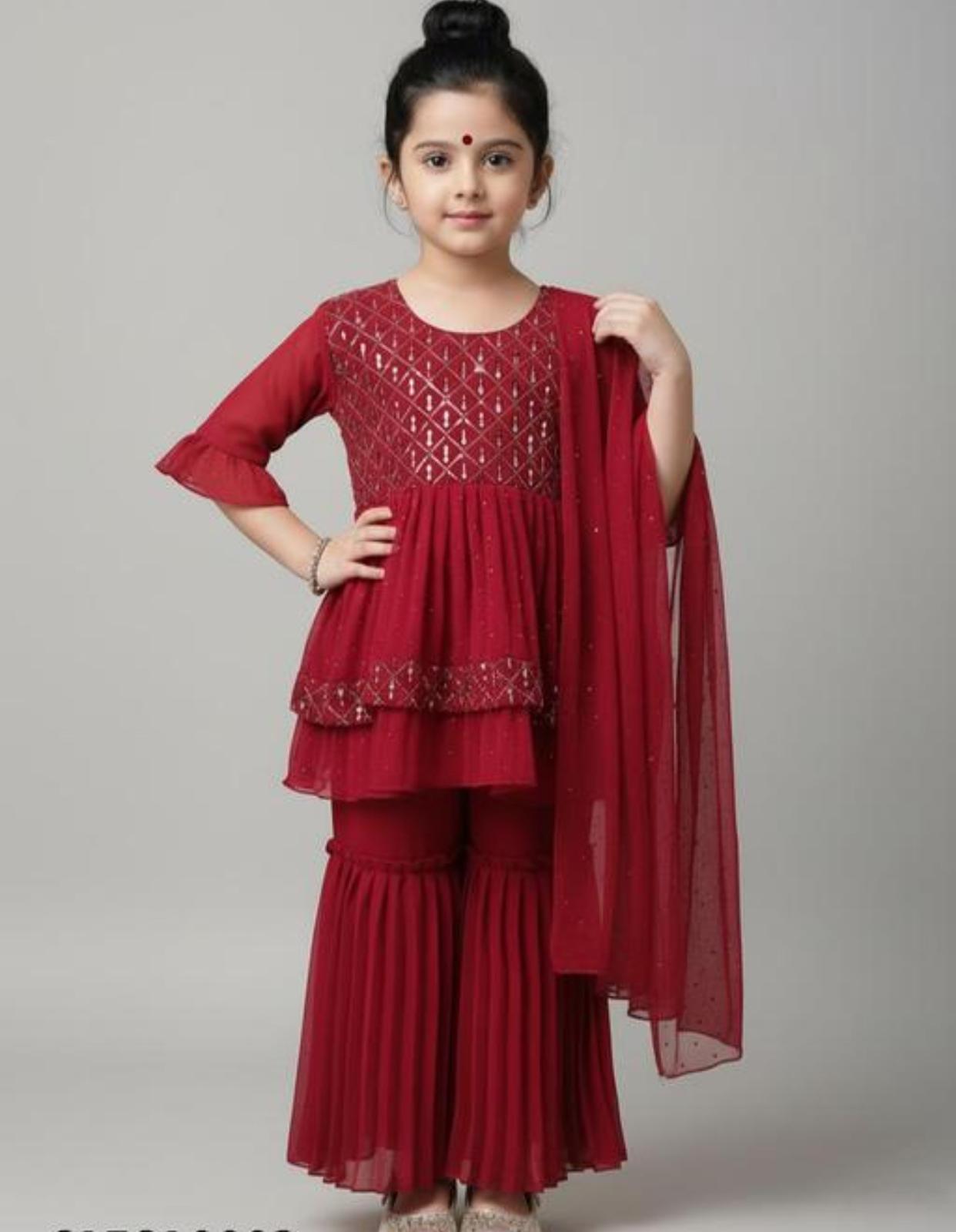 Beautiful designer girls sharara suit