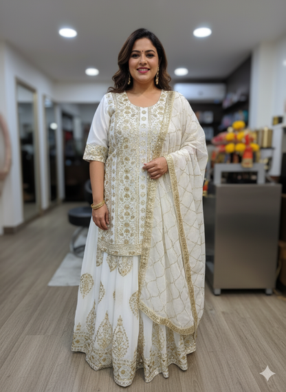 Beautiful designer long top lengha