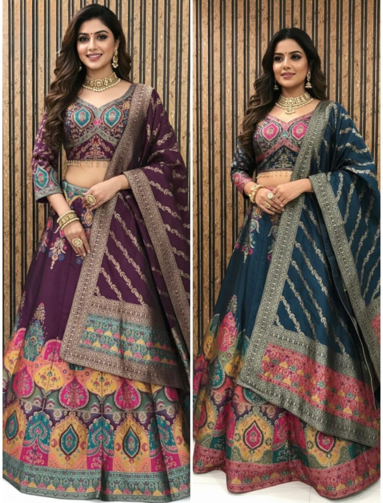 Beautiful designer ready made brocade lengha choli