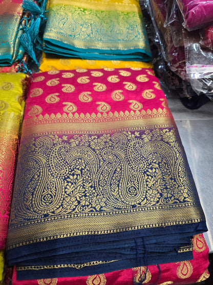 Beautiful designer temple silk saree