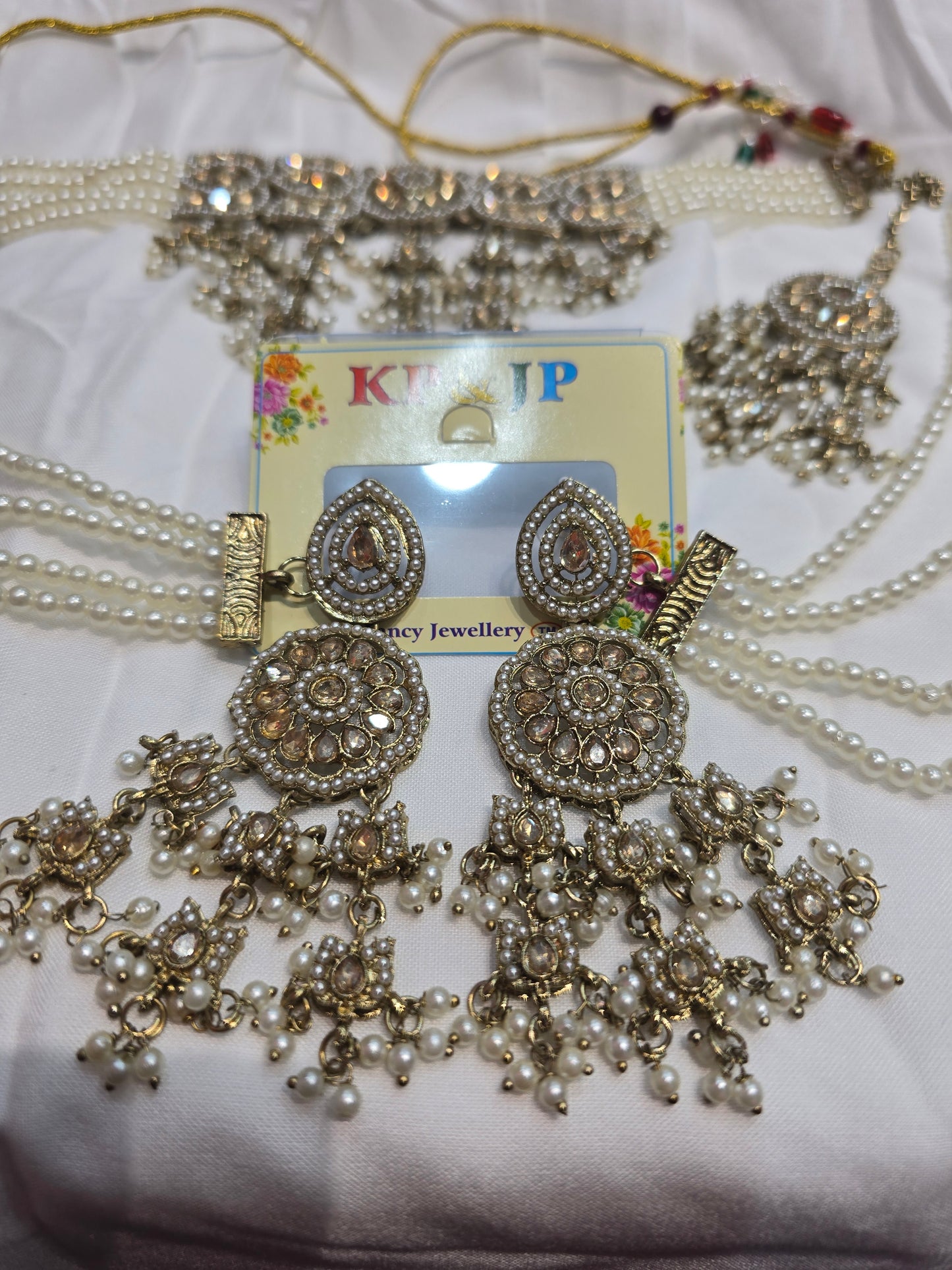 Beautiful designer multicolor choker necklace set
