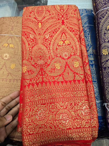 Beautiful designer silk saree with gold zari work