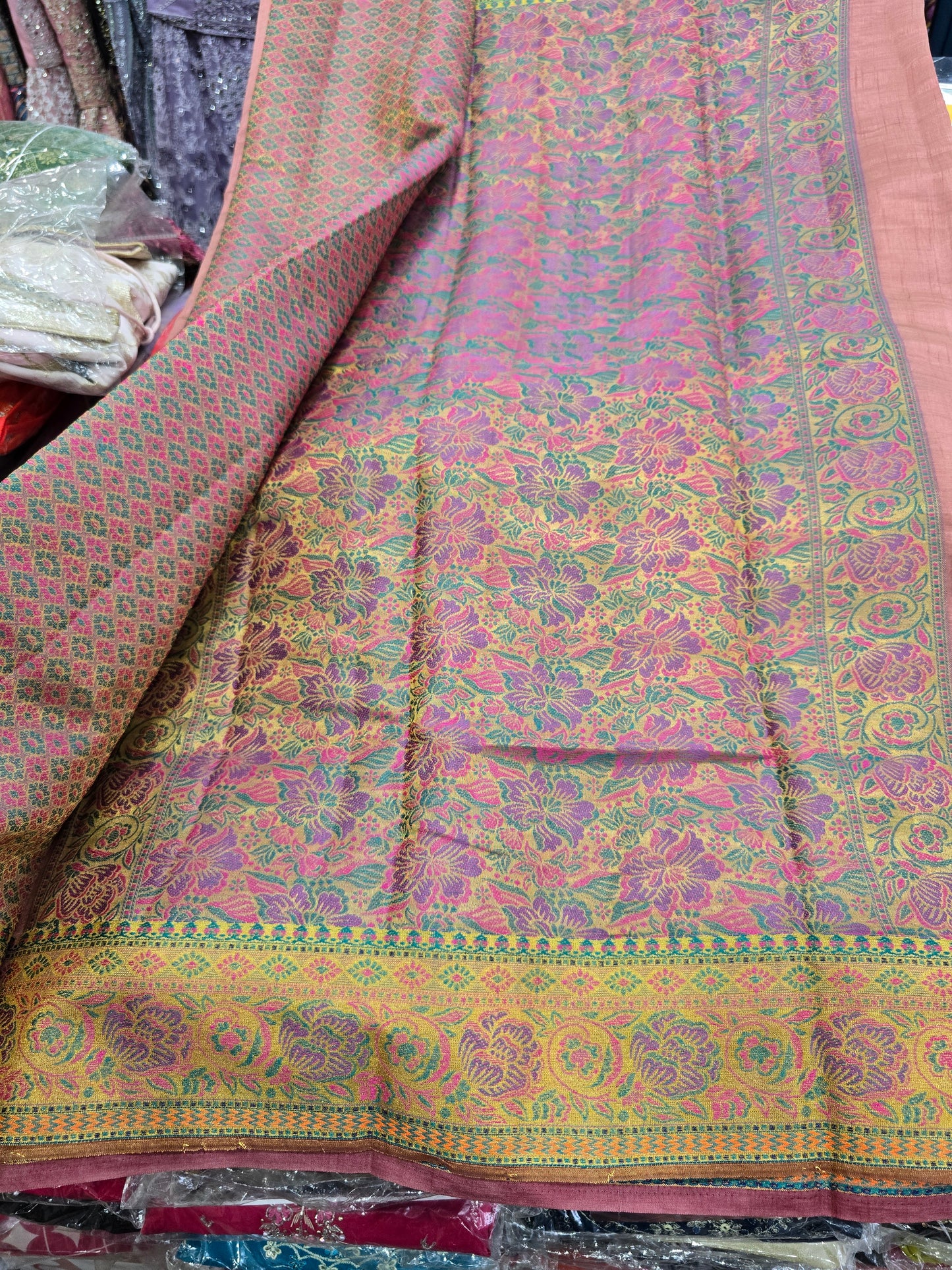 Beautiful designer temple silk saree