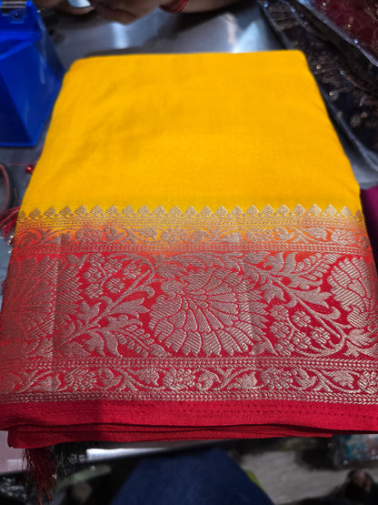 Beautiful designer temple silk saree