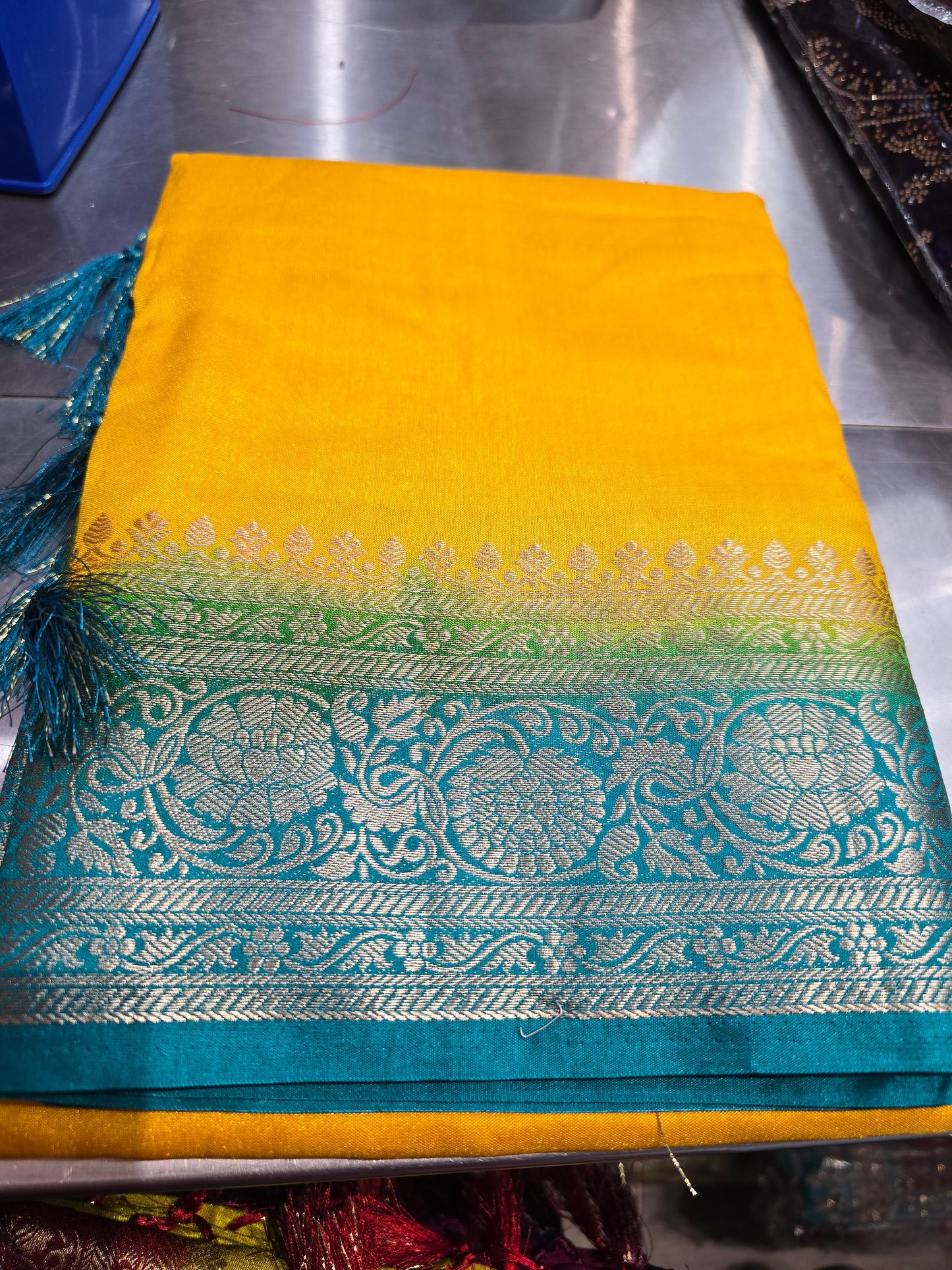 Beautiful designer temple silk saree