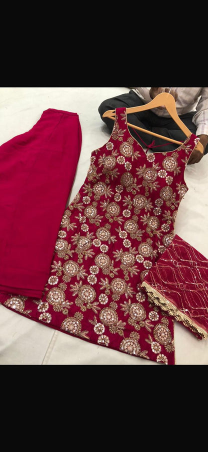 Beautiful designer plazo suit