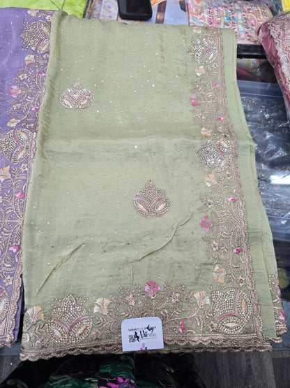 Beautiful designer fully embroidery saree.