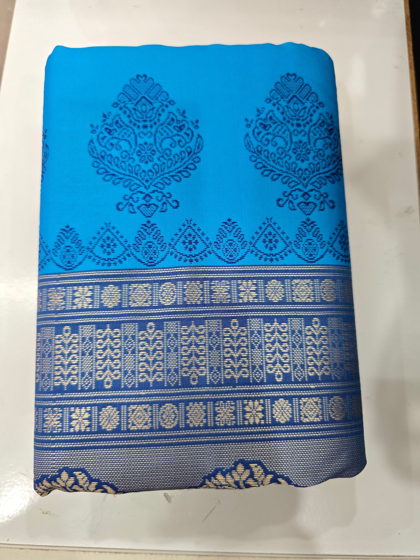 Beautiful designer temple silk saree