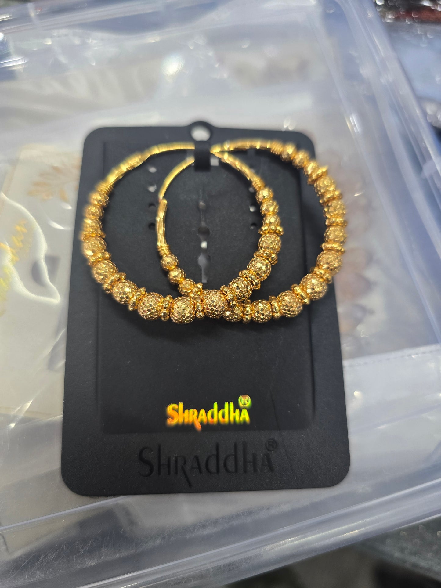 Beautiful designer daily wear bali hoops earrings