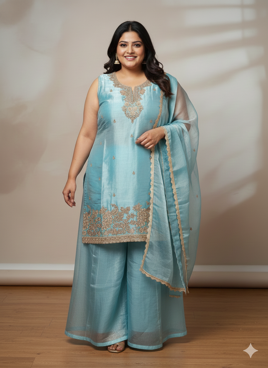 Beautiful designer plazo suit