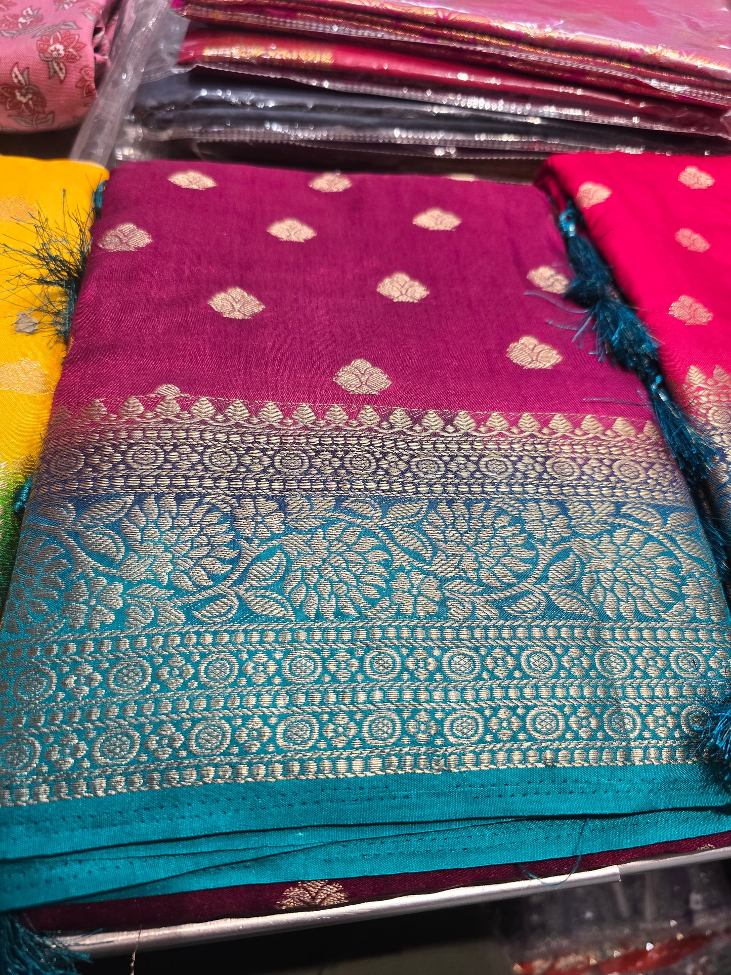Beautiful designer temple silk saree