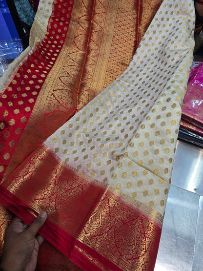 Beautiful designer temple silk saree