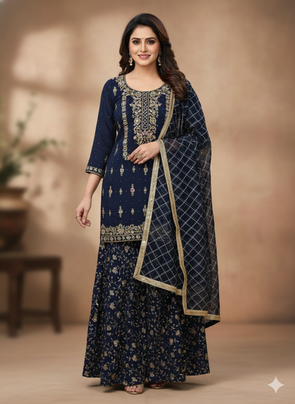 Beautiful designer plazo suit