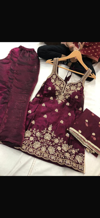 Beautiful designer plazo suit