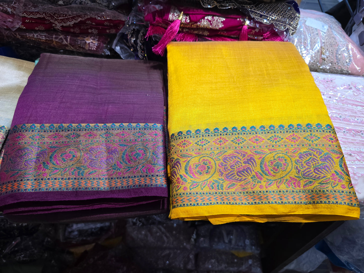 Beautiful designer temple silk saree