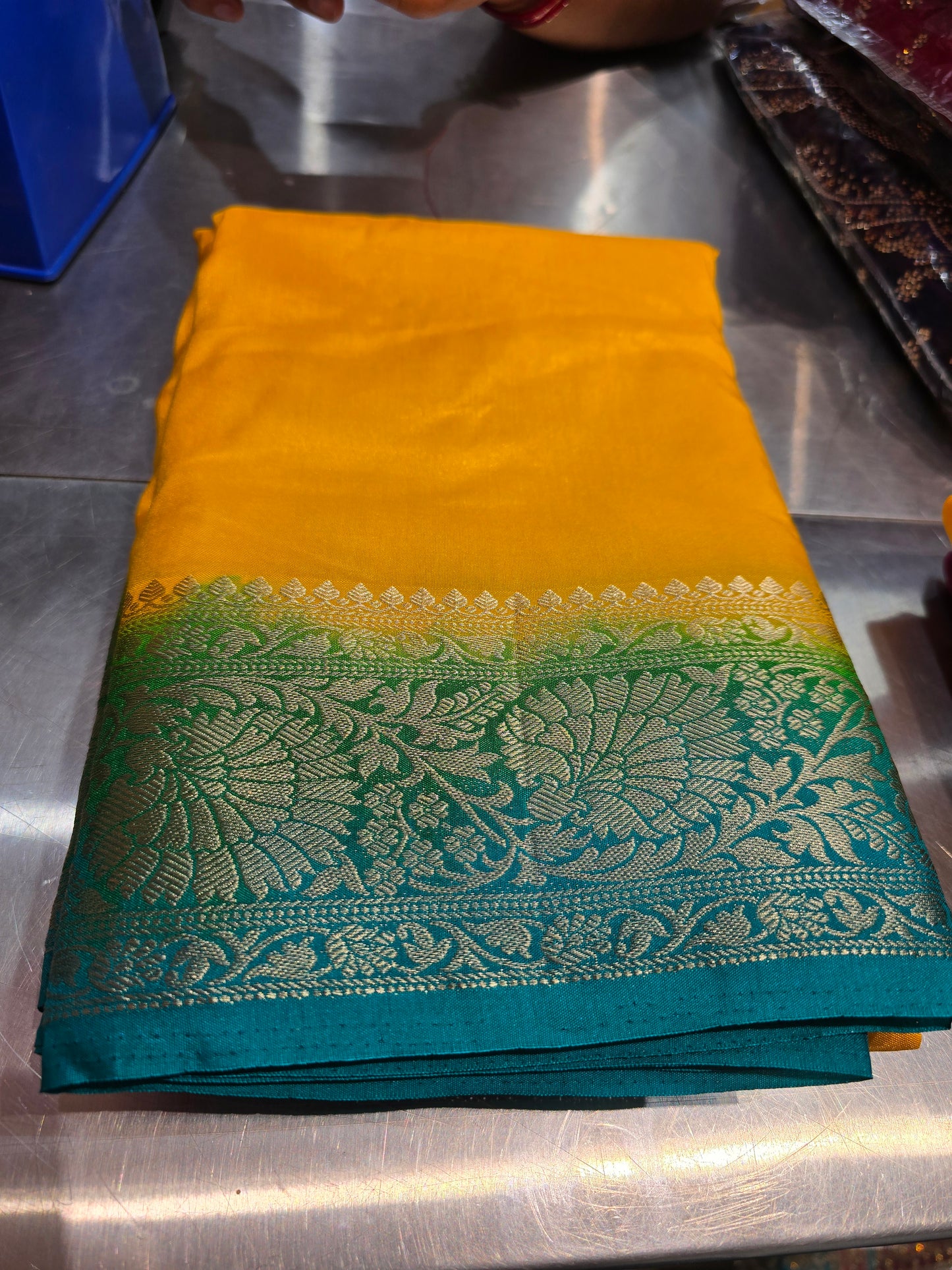 Beautiful designer temple silk saree