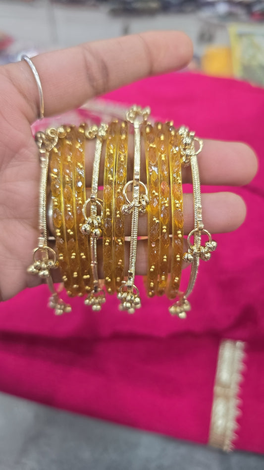 Beautiful designer raindrop bangles with Kashmiri bangles