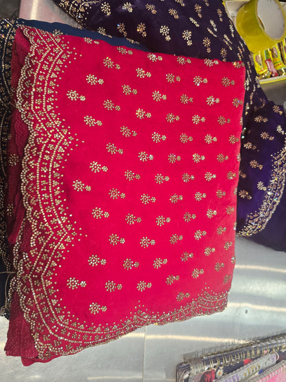 Beautiful designer fully embroidered Jimmy Choo saree