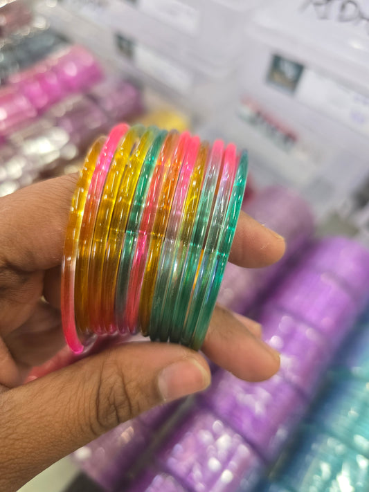 Beautiful designer jelly glass bangles