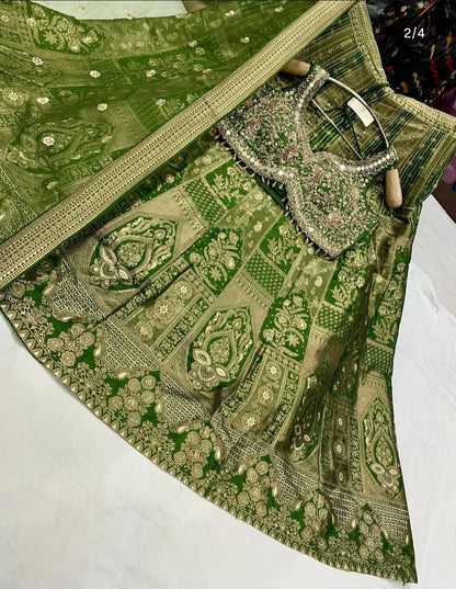 Beautiful designer ready made brocade lengha choli