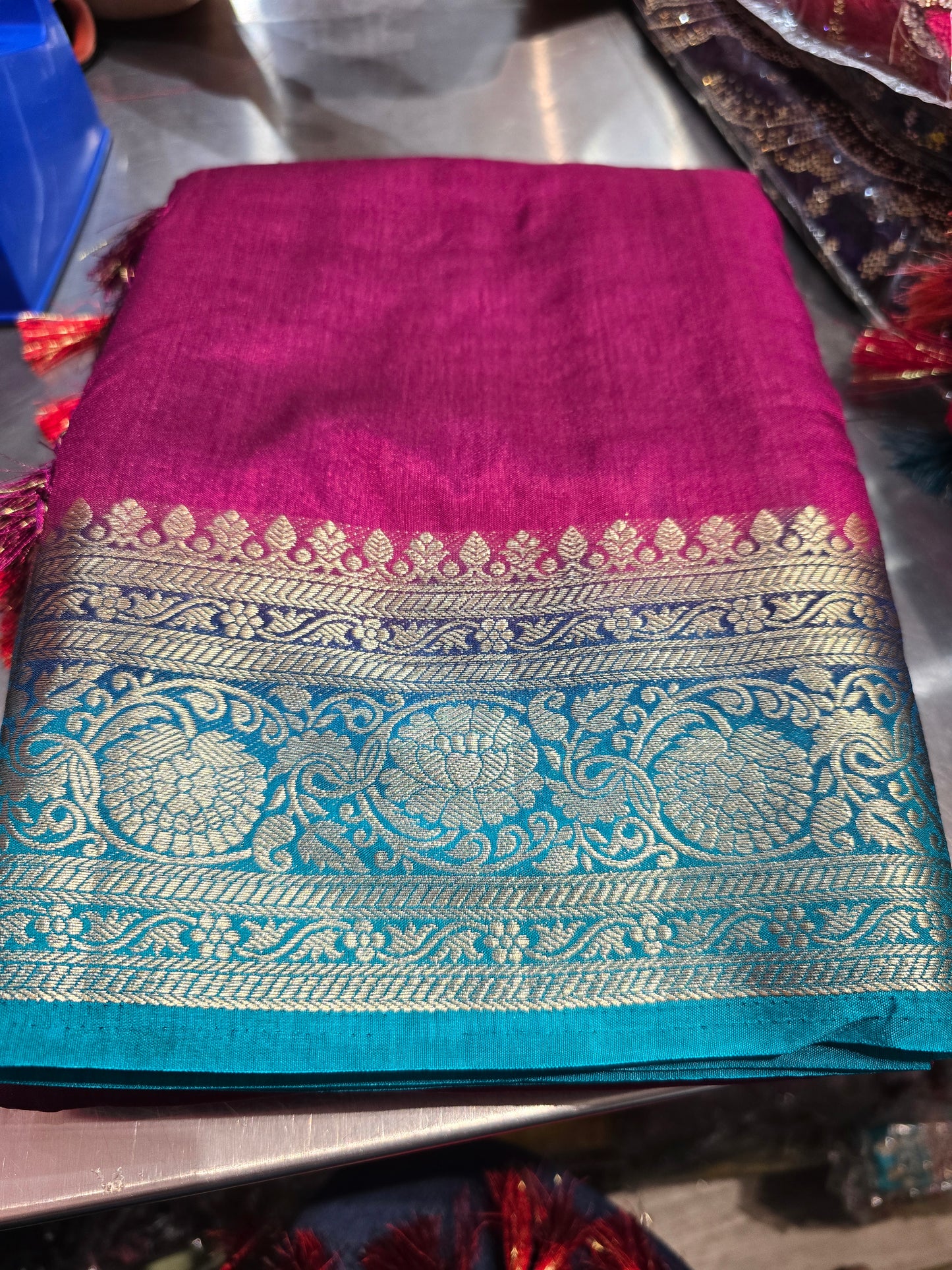 Beautiful designer temple silk saree