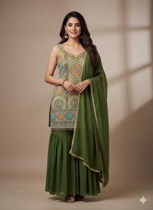 Beautiful designer sharara suit