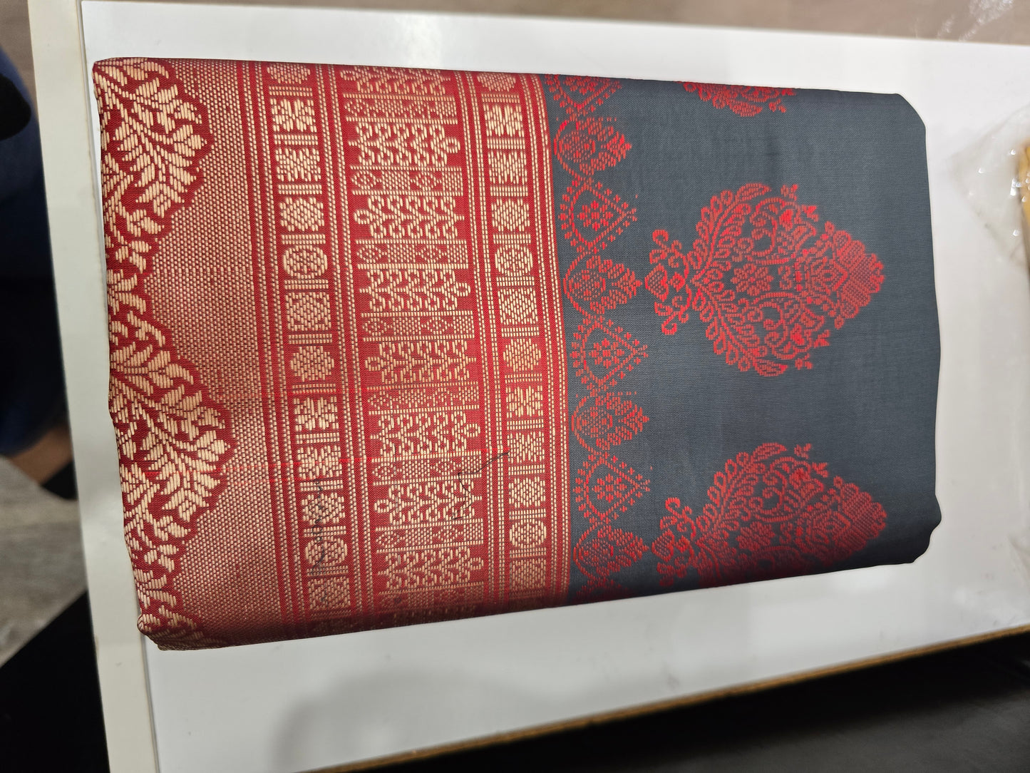 Beautiful designer temple silk saree