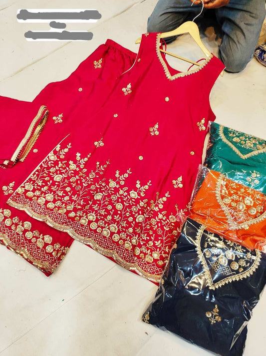 Beautiful designer plazo suit