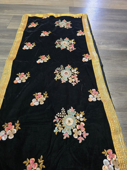 Beautiful designer velvet embroidered duppatta