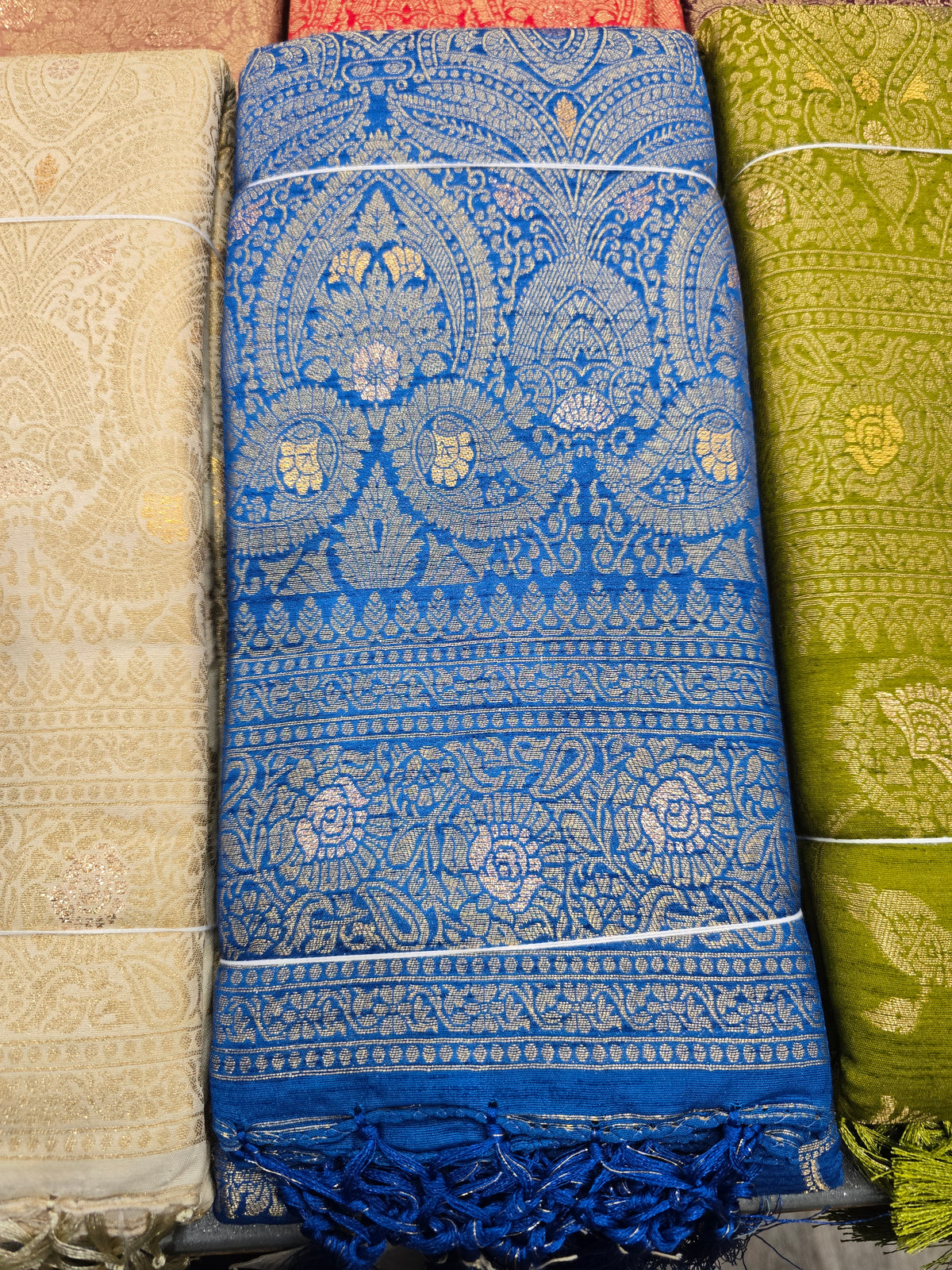 Beautiful designer silk saree with gold zari work