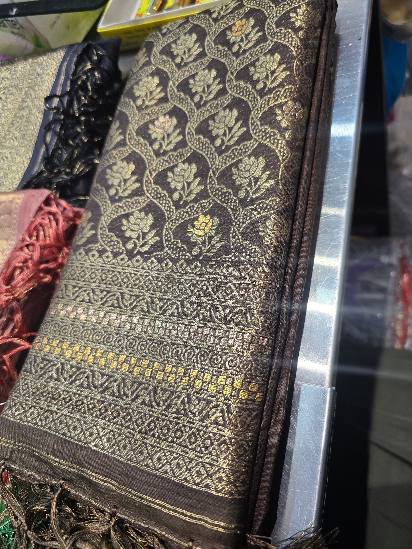 Beautiful designer temple silk saree