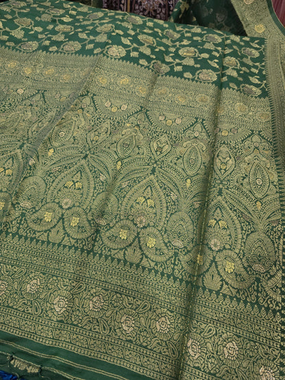 Beautiful designer silk saree with gold zari work